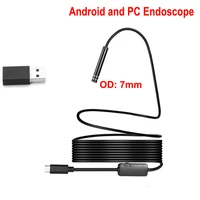 usb pc android endoscope camera 7mm 6led lens 1m 3m 5m flexible waterproof android endoscopy snake tube usb inspection borescope