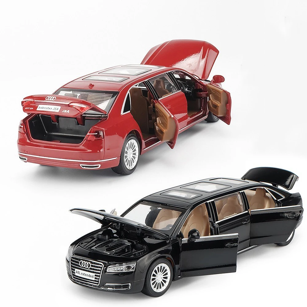 1:32 Масштаб Audi A8 музыкальная с подсветкой машина Diecasts игрушечный транспорт
