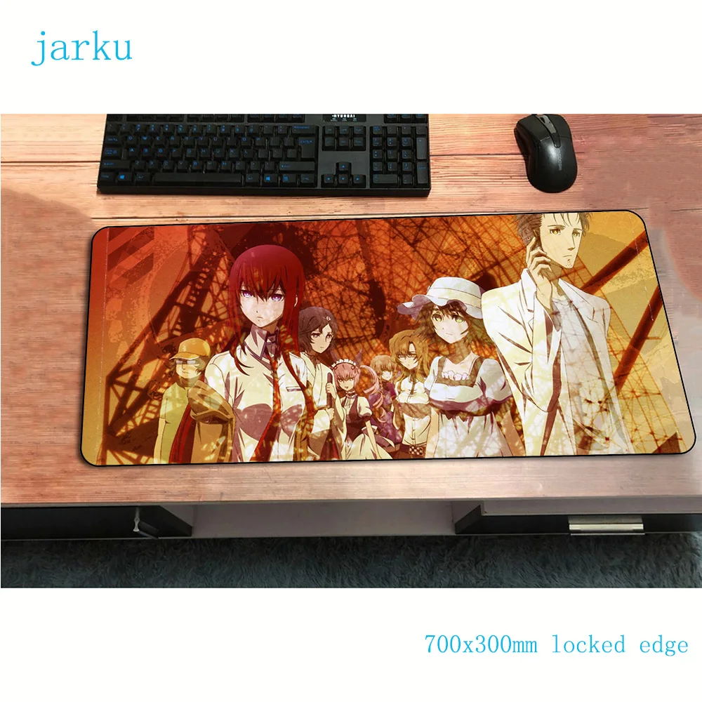 

steins gate mouse pad 700x300x2mm gaming mousepad anime Customized office notbook desk mat gel padmouse games pc gamer mats