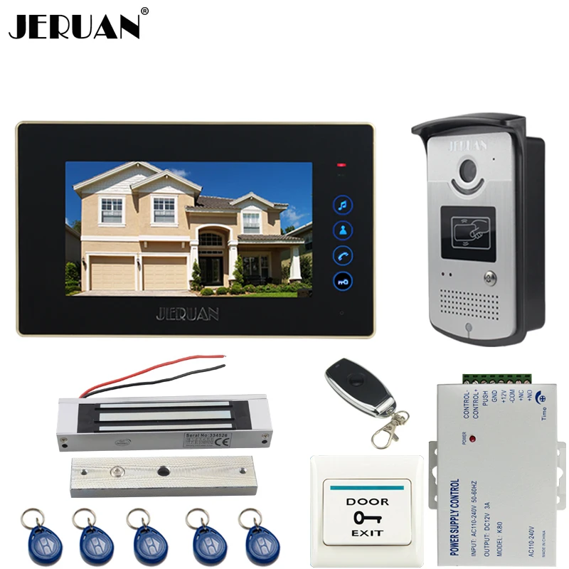 JERUAN дома 7 ''сенсорный Видеомонитор Интерком systemr + 700TVL ИК Ночное видение камера