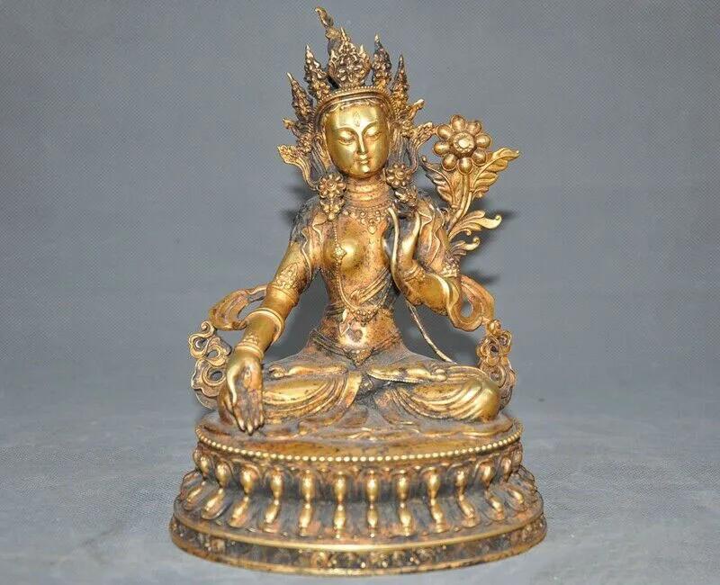 

wedding decoration Tibet Buddhism bronze Gilt White Tara Kwan-yin Guanyin Bodhisattva Buddha statue