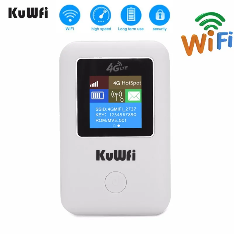KuWFI 4G Wifi роутер Портативный 3G/4G sim карта разблокированный Карманный Wi Fi точка