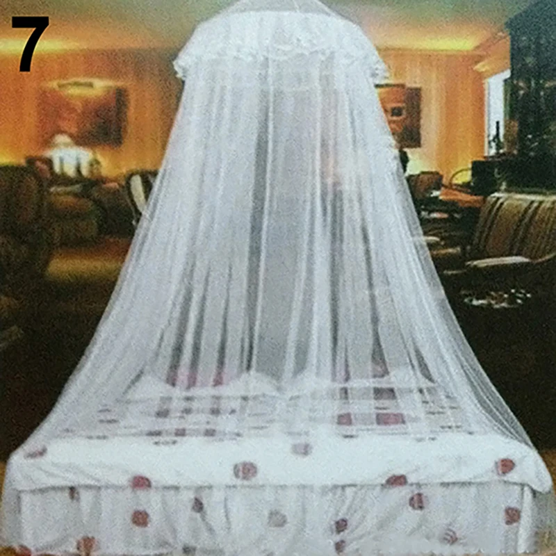 

Elegant Lace Insect Bed Canopy Netting Curtain Round Dome Mosquito Net Bedding