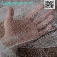 gagqeuywe wide 1 5m golden silver silk network fabric spider web hollow lace chaos net color handmade diy performance clothing