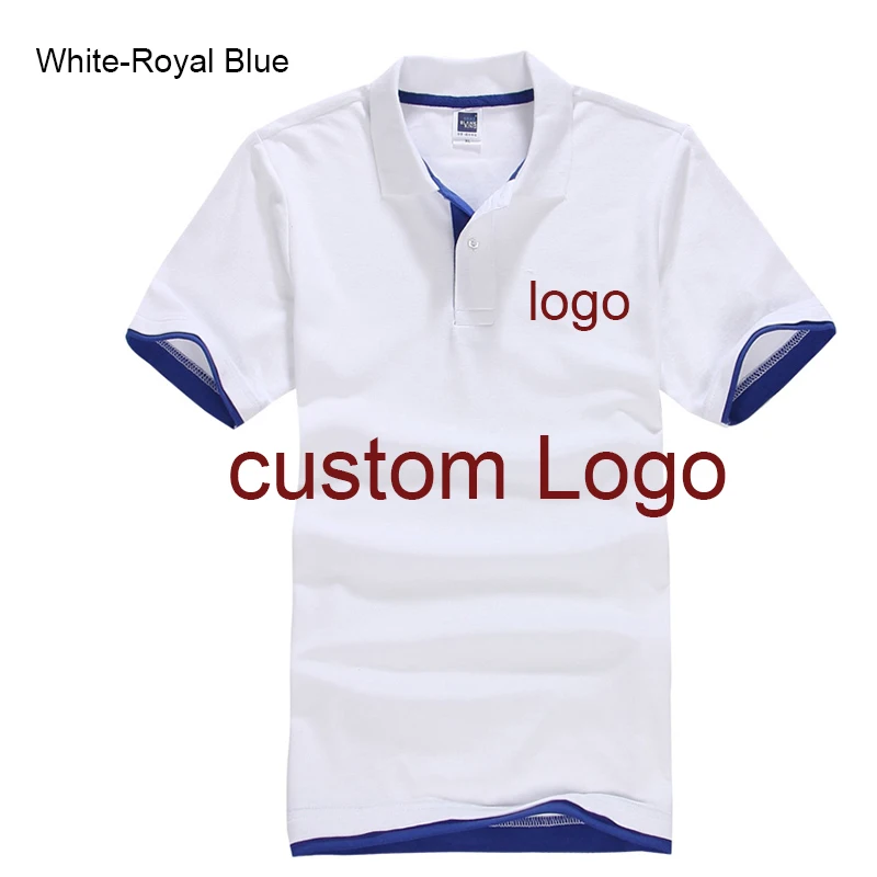 Custom Polo shirt Customized Printing Logo Service  company/hotel/Staff Unisex Short Sleeve Cotton Polos