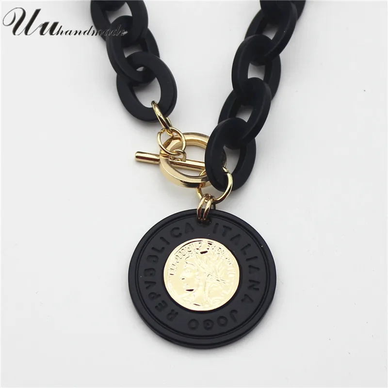 Женские Ювелирные изделия из аниме Collier круглая подвеска с инкрустацией акрила в