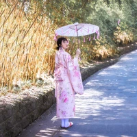japanese traditional yukata for women retro florao sakura pink kimono ceremony dress for women vintage flower haori women