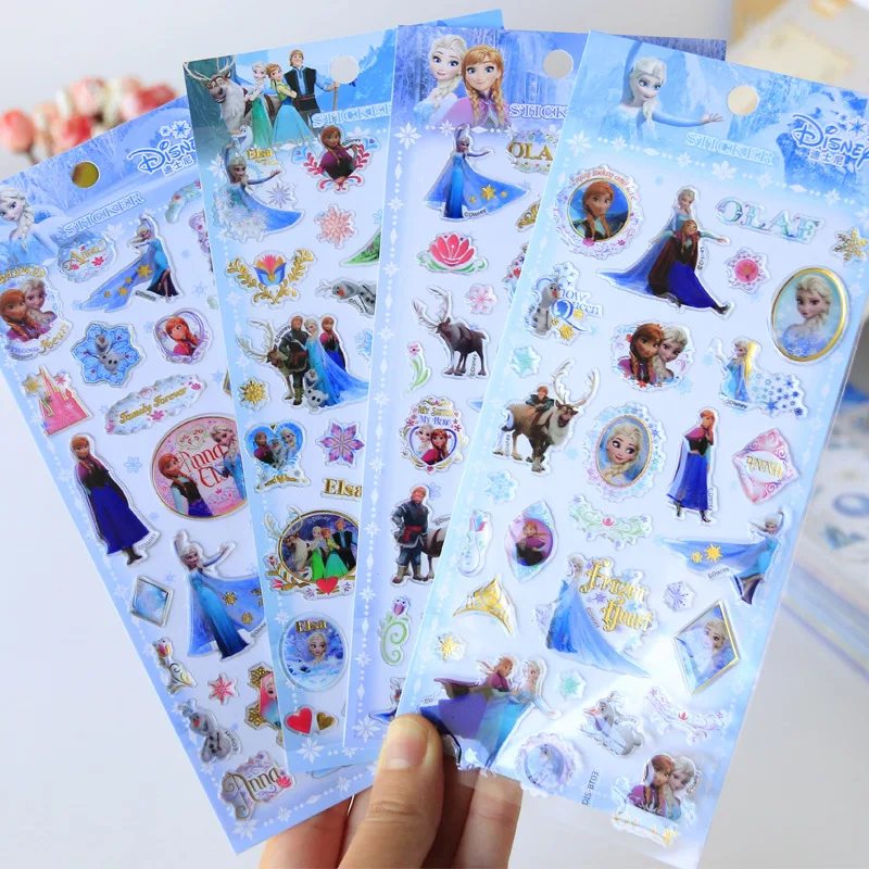 4 листа/уп наклейки для ногтей комплект Disney Эльзы из мультфильма &quotХолодное