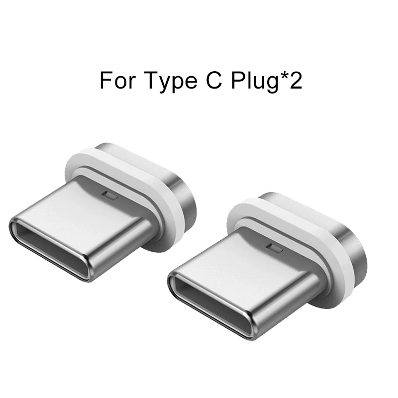 2 Pcs Type C Plug Магнитный usb-кабель A.S с разъемом типа C Micro USB C адаптер для быстрой зарядки телефона Microusb type-C магнитные вилки для зарядки для iPhone X 8 7 - Тип штекера: 2 Pcs Type C Plug