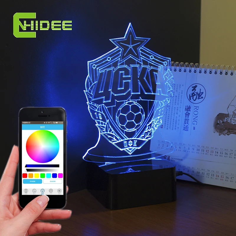 CNHIDEE USB Новинка 3D музыка лампе ЦСКА России Футбол светодио дный LED Таблица Lampara как