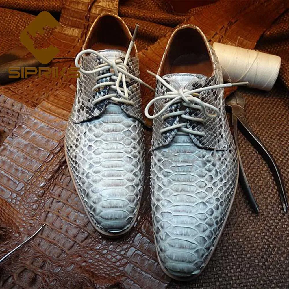 Роскошная обувь для мужчин Sipriks по индивидуальному заказу Goodyear Welt мужская Питон
