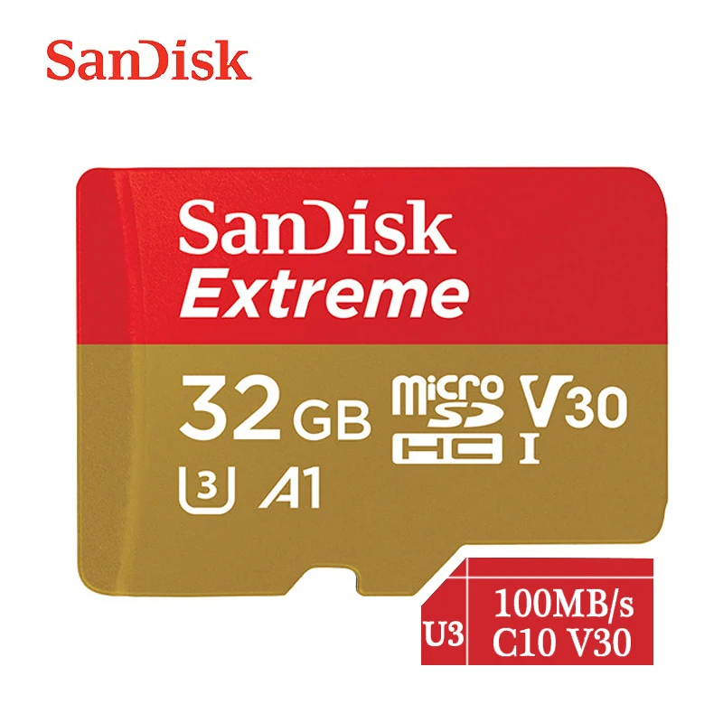 Двойной Флеш-накопитель SanDisk Extreme micro SD card 64 Гб UHS-I карты microSDXC/SDHC класса 10 U3 100 МБ/с. 16GB карты памяти 32 Гб 128 плюс адаптером SD 64G 32G