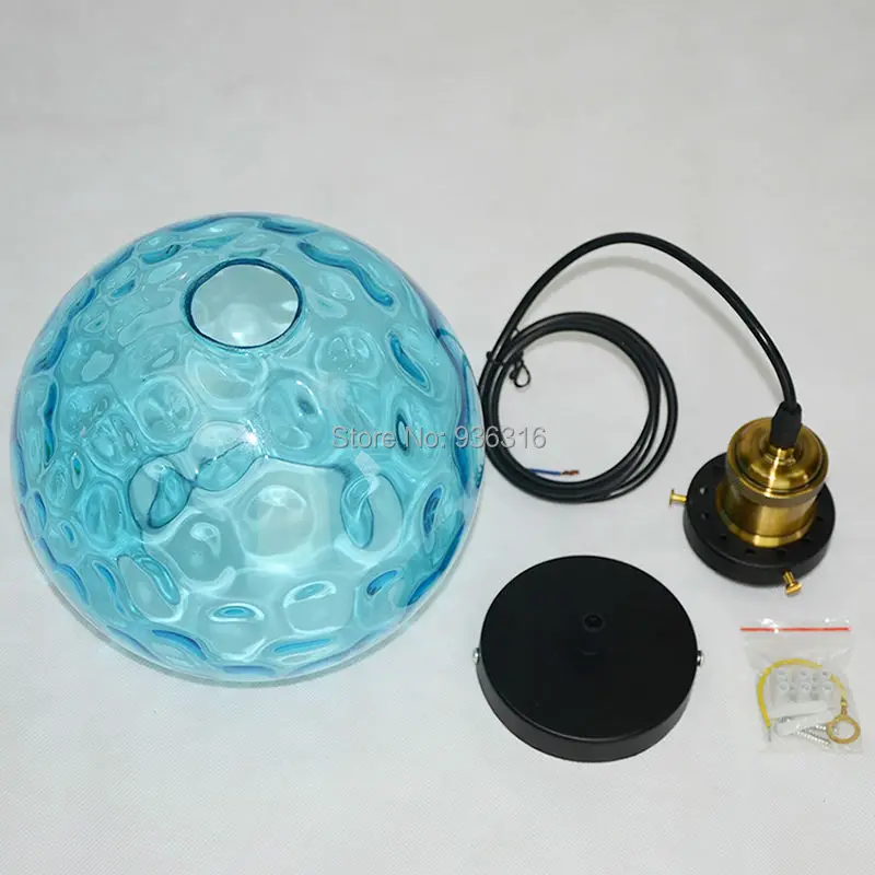 Blueking современный Глобус ар деко подвесной светильник Лофт синего стекла E27 EDISON