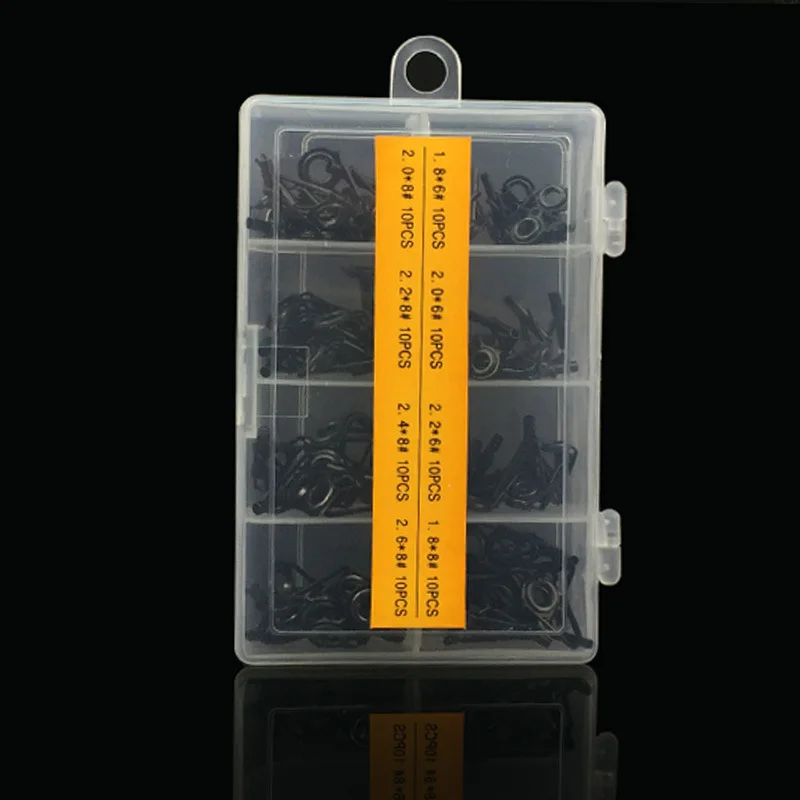 

80 Pcs/ Set Freshwater Fishing Rod Guide Tip Repair Kit Eye Ceramic Carbon Steel Ring FK88