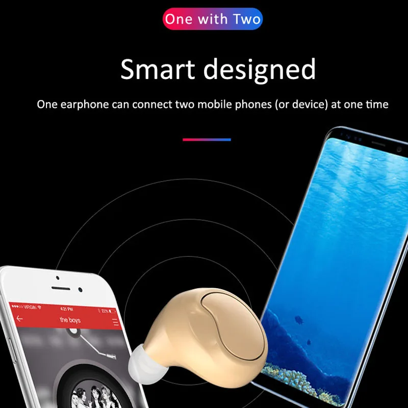 Новая мини Невидимая внутриканальная Беспроводная bluetooth гарнитура не мигает