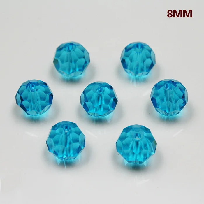 Turquoise Горячо! 5000 Граненые Круглые Хрустальные стеклянные кварцевые бусины 8 мм для изготовления ювелирных изделий и рукоделия браслетов 60 шт./лот - Цвет: Turquoise