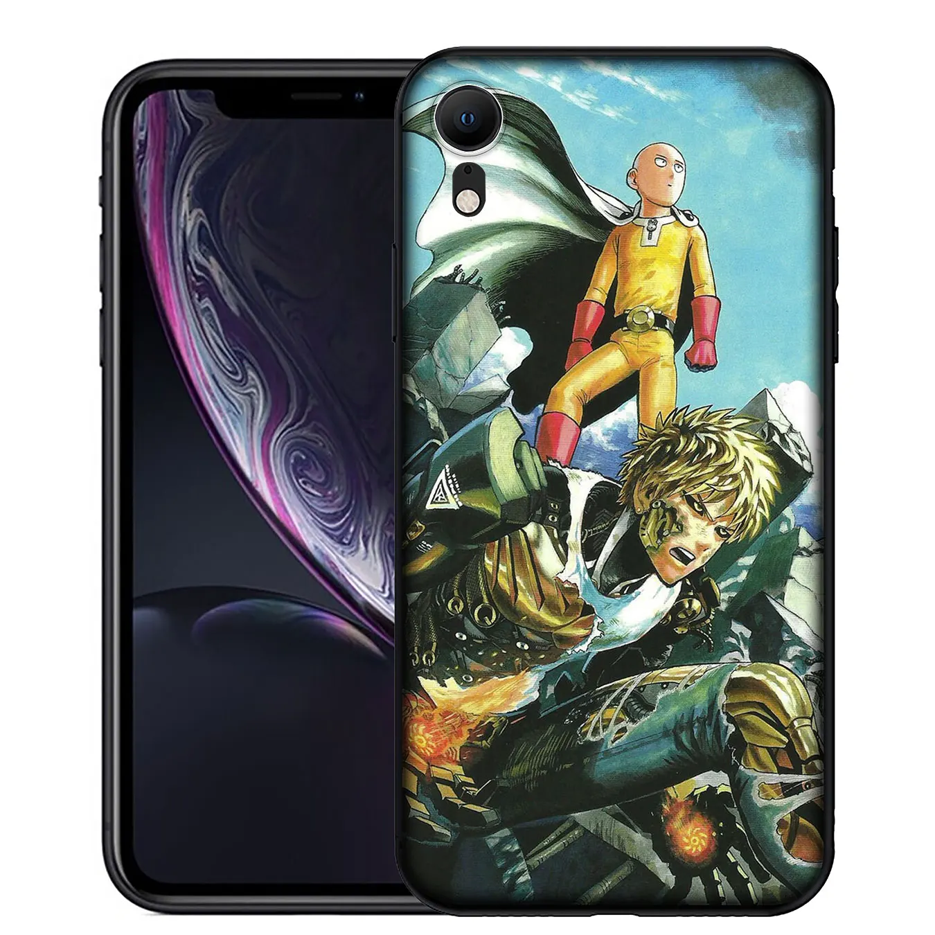 Мягкий силиконовый чехол YIMAOC ONE PUNCH MAN для iPhone XR X XS Max 6 6S 7 8 Plus 5 5S SE черный из ТПУ |