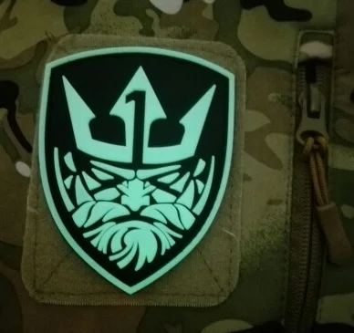 Нашивка GITD King Neptune светится в темноте тактическая нашивка воина значок армейские
