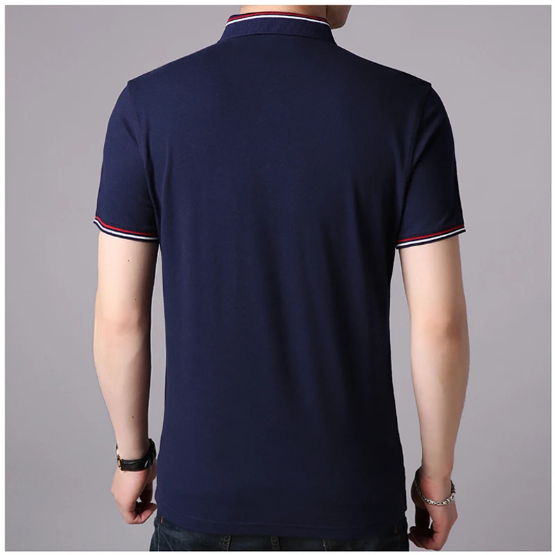 MIACAWOR New Summer Men Polo shirts Solid Color Business Casual Short-sleeve Camisas Breathable Tops Tees T700 | Мужская одежда