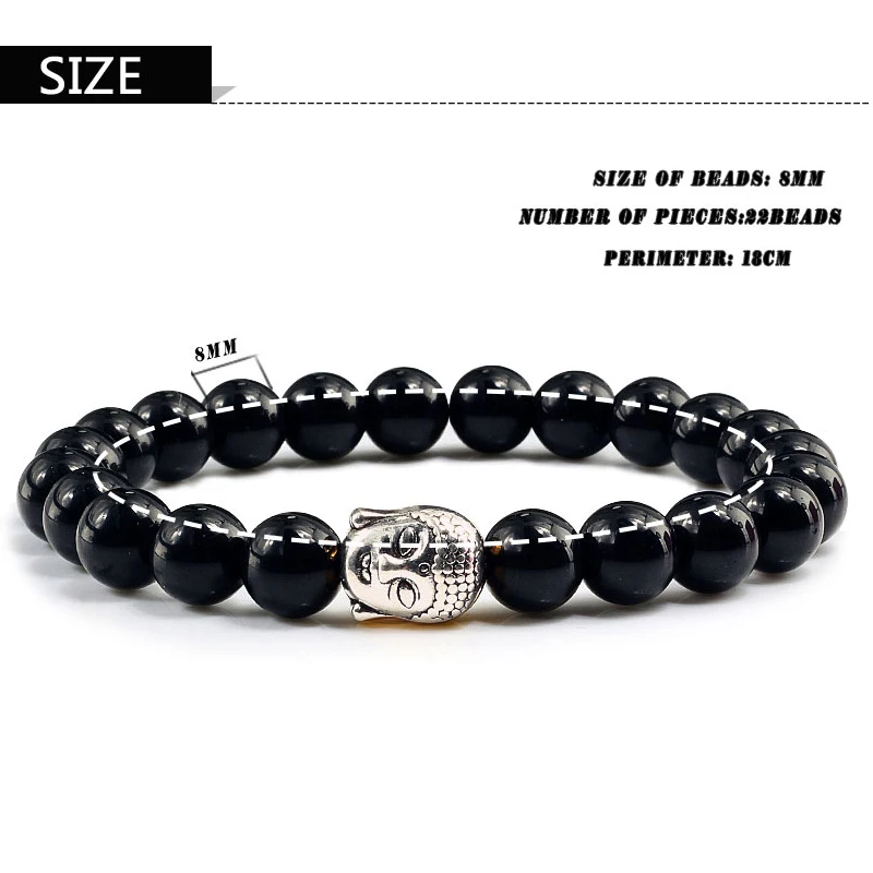 Charm Natural Volcanic Stone Bracelets Buddha Head Beaded Bracelet Men Women Weathering Bangles Couple Distance Jewelry | Украшения и