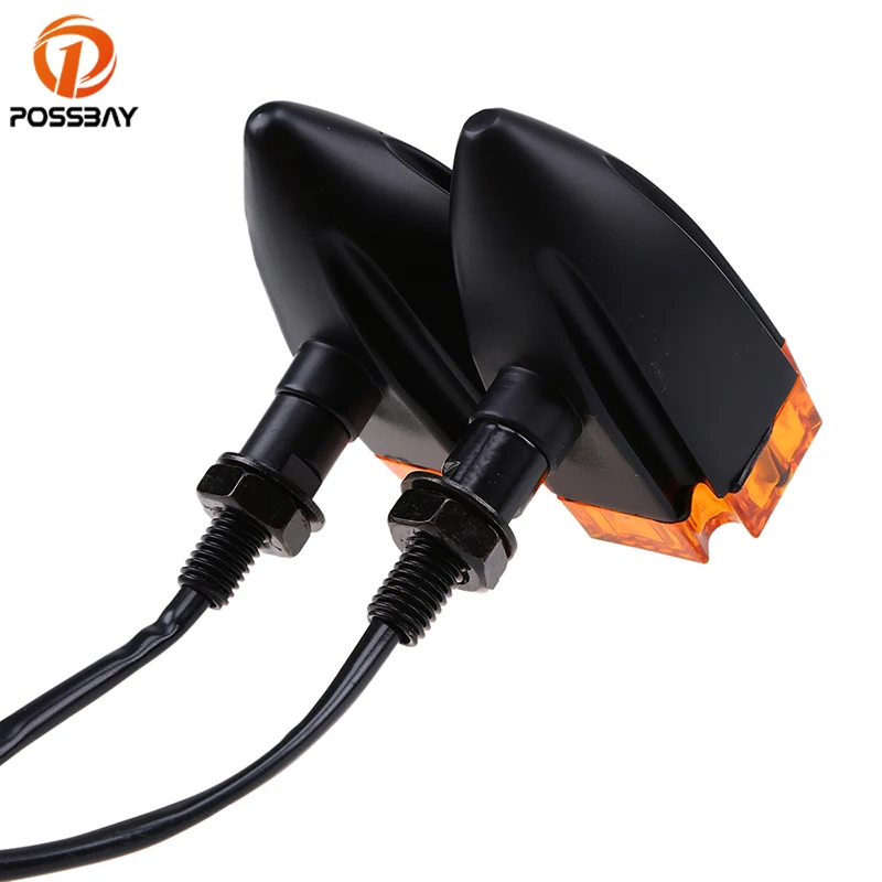 

POSSBAY Universal Motorcycle Turn Signal Light 2Pcs/1Pair LED Motorbike Moto Blinker Flasher Lights Indicator Stop Signal Lamp