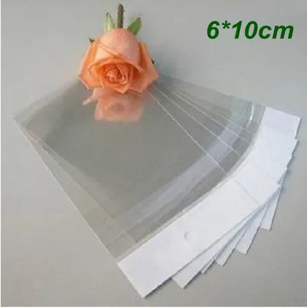 

6cm*10cm Clear Self Adhesive Seal Plastic Pack Pouch Retail Party OPP Poly Boutique Packing Bag Hang Hole 1000Pcs/ Lot Wholesale