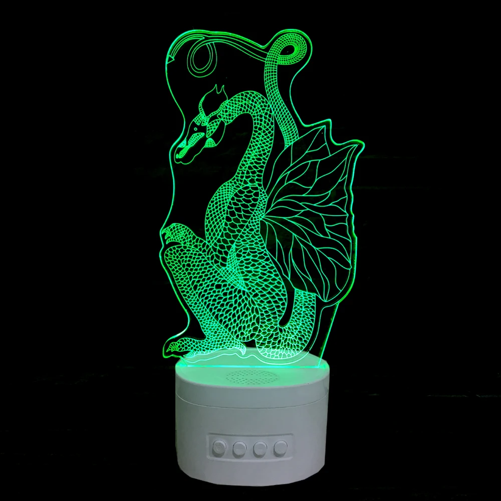 Ночник 3D с Bluetooth динамиком музыкой в форме гиппокампа настольная лампа животного