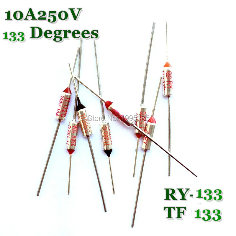 RY 10 шт./лот Новый Micro тепловой предохранитель 10A250V 133 градусов Tf C Мини