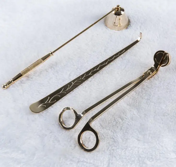 3 в 1 Аксессуары для свечей Set нержавеющая сталь подсвечник колокольчик Snuffers