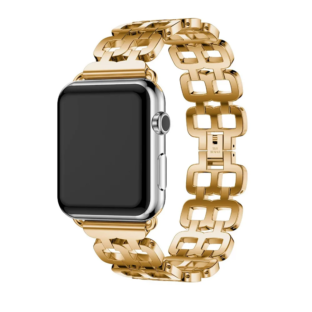 Хохлатый ремешок из нержавеющей стали для Apple Watch, 4 ремешка, 44 мм, 40 мм, correa iwatch, серия 4/3/2/1, 42 мм/38 мм, браслет на запястье