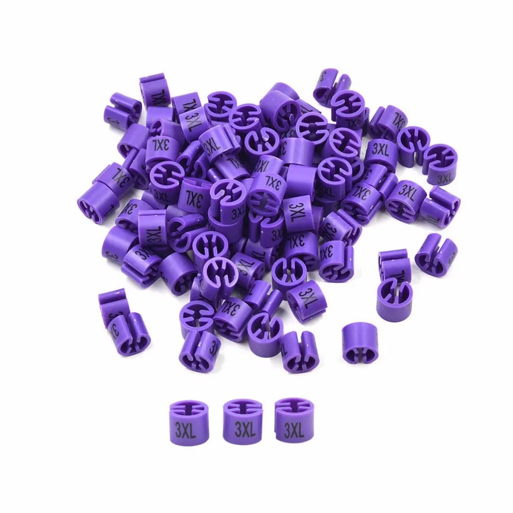 3XL Purple XS-5XL 100 шт цветные вешалки для одежды размер r бирка пластиковая одежда все размеры маркеры бирки для Diy одежды магазин ювелирных изделий Аксессуары - Цвет: 3XL Purple