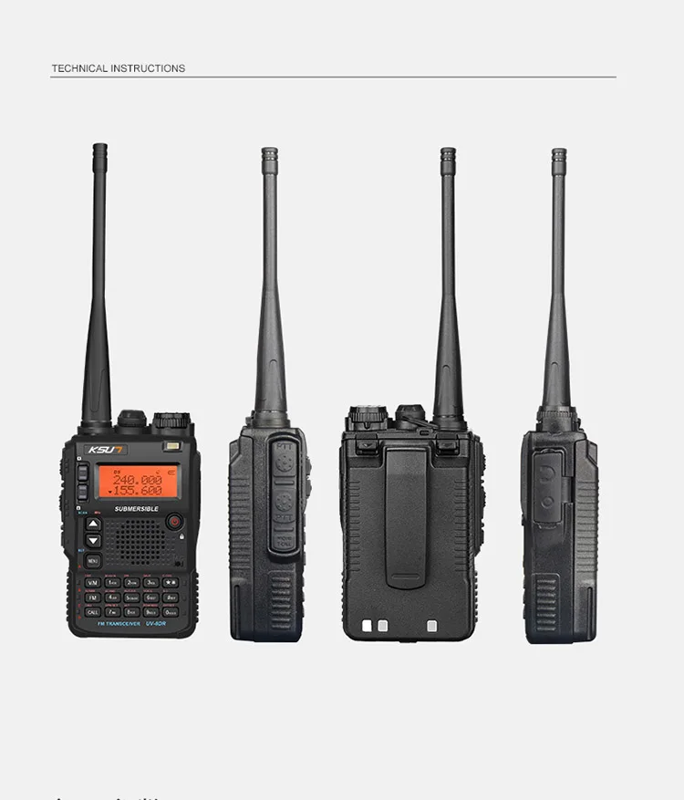 KSUN X-8DR 10 Вт трехдиапазонная двойная антенна двойной PPT Водонепроницаемая портативная профессиональная рация