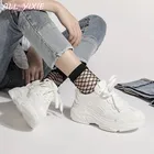 Женские кроссовки с сеткой ALL YIXIE, белые кроссовки на толстой платформе, повседневная обувь, лето 2019