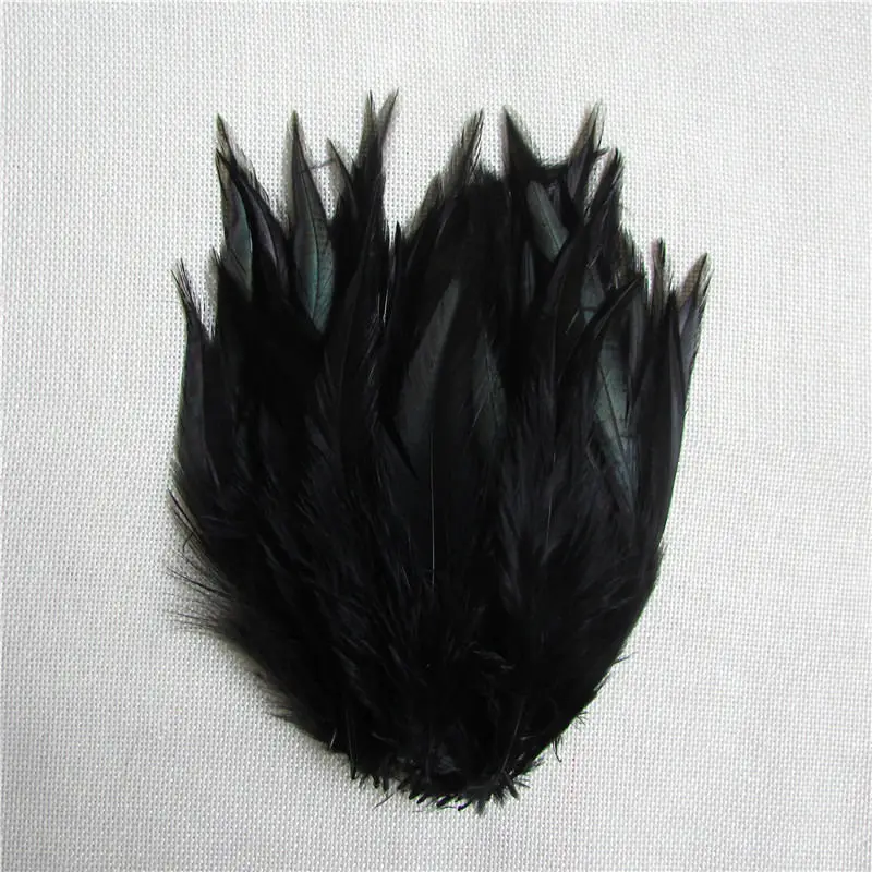 black Петух Шея перо DIY Одежда украшения feathe 50 корень 10-15 см 4-6 дюймов - Цвет: black