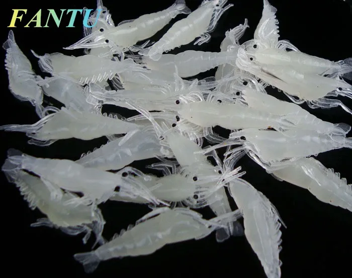 luminous shrimp FANTU мягкие приманки для рыбалки травяная креветка приманка 4 см светящаяся маленькая Camarao искусственная Pescaria Acessorioss креветка приманка 20 шт - Цвет: luminous shrimp