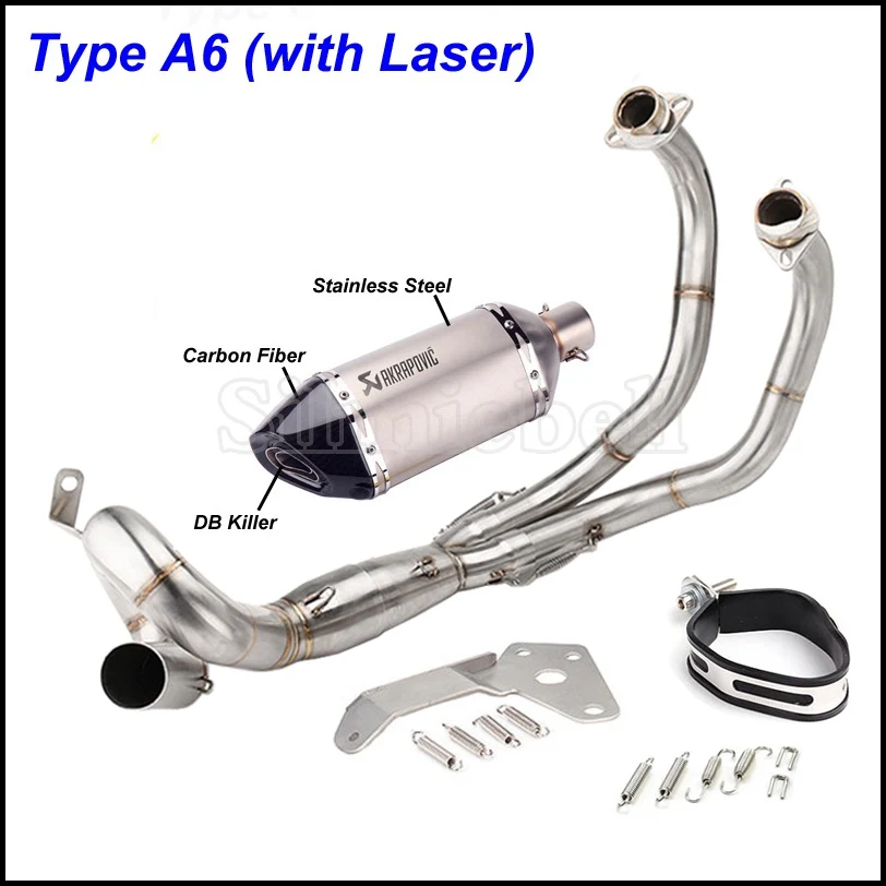 Type A6(Laser) Akrapovic выхлопной мотоцикл глушитель полная система Escape Moto для Yamaha MT07 fzfz07 FZ-07 Tracer(-) XSR700 - Цвет: Type A6(Laser)