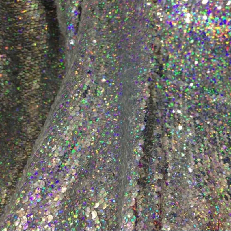 1 ярд высокое качество блестящая вышивка сетка кружево серебряная ткань с белыми