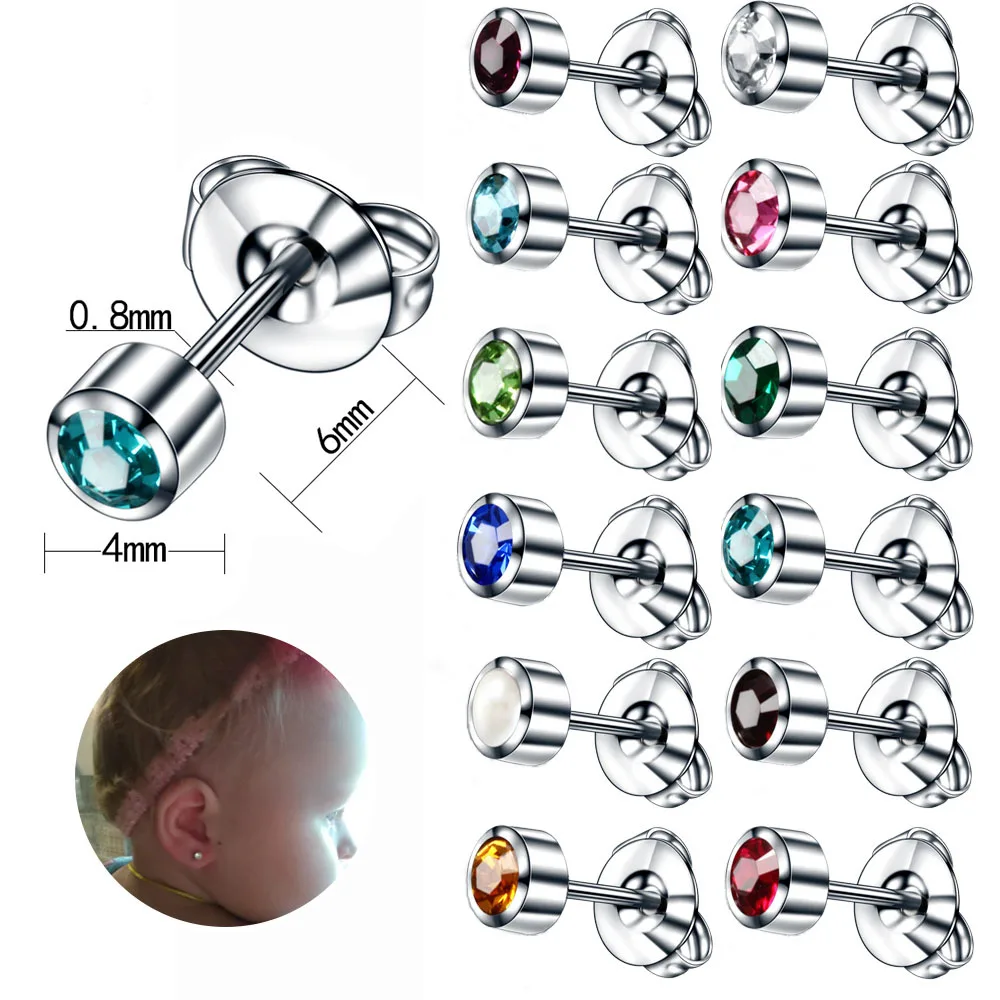 1 пара стерильных пирсингов для ушей серьги гвоздики с хрящами круглые