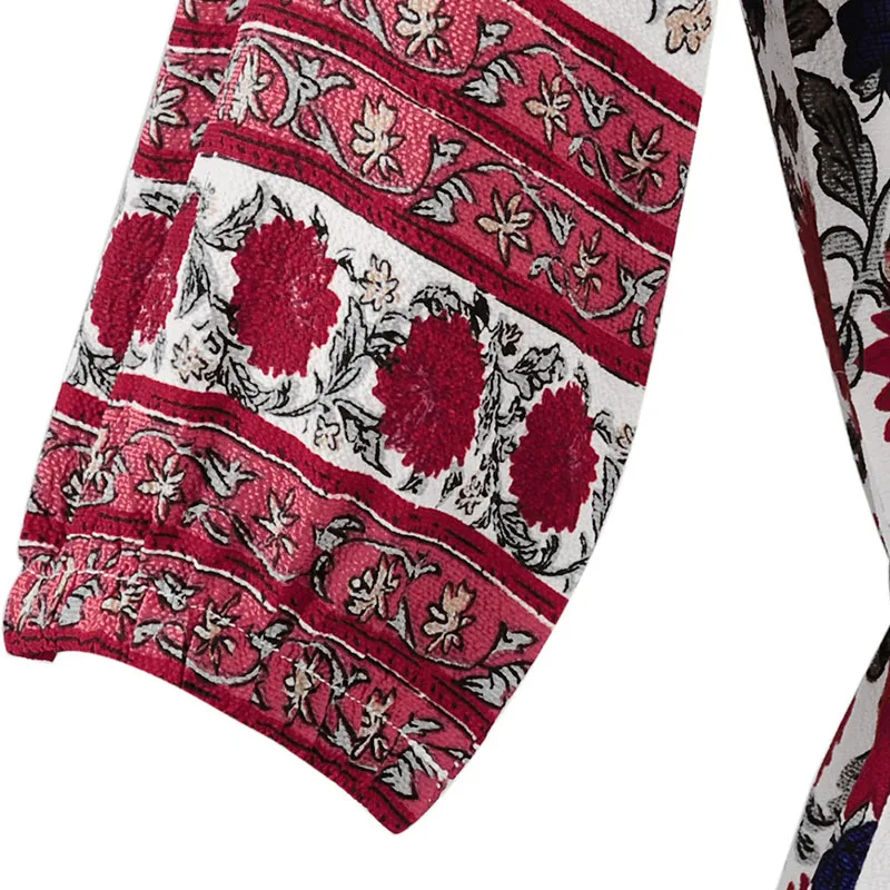 Timeson длинные Цветочный принт Макси халат Сплит Платье Лето 2017 г. женские