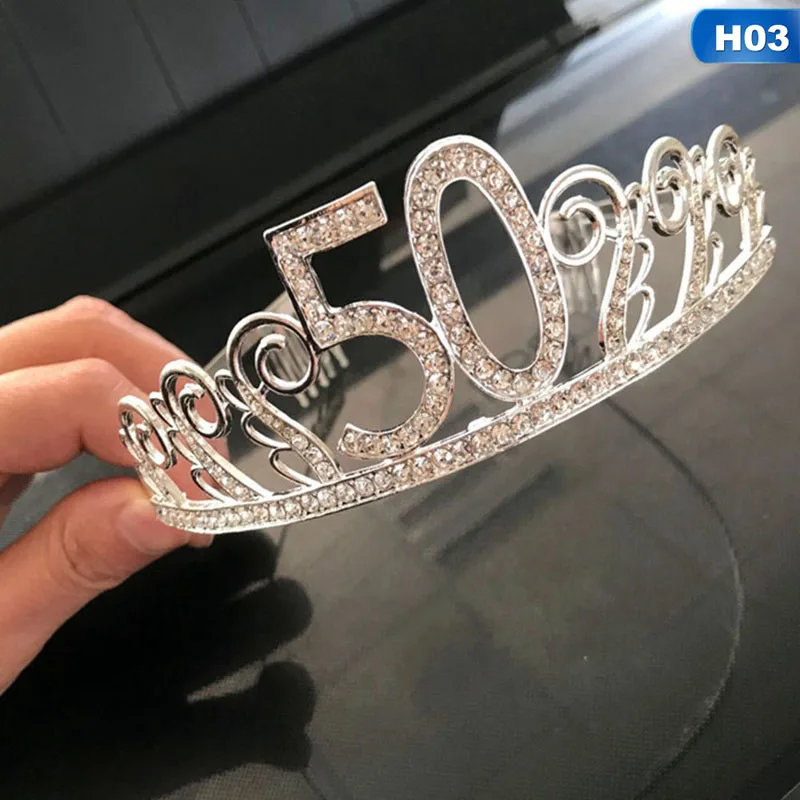 30th 40th 50th веху Корона именинника вечерние шляпа для взрослых декор для вечеринки в честь Дня рождения 30 40 50 годовщина вечерние пользу