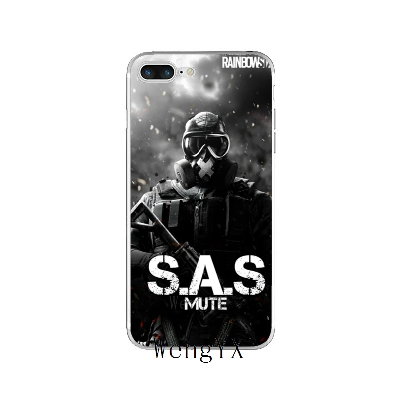 Игра Rainbow Six siege mute logo тонкий силиконовый мягкий чехол для iPhone X 8 8 plus 7 7 plus 6 6s plus 5 5S 5c SE 4 4s - Цвет: SixsiegemuteA11