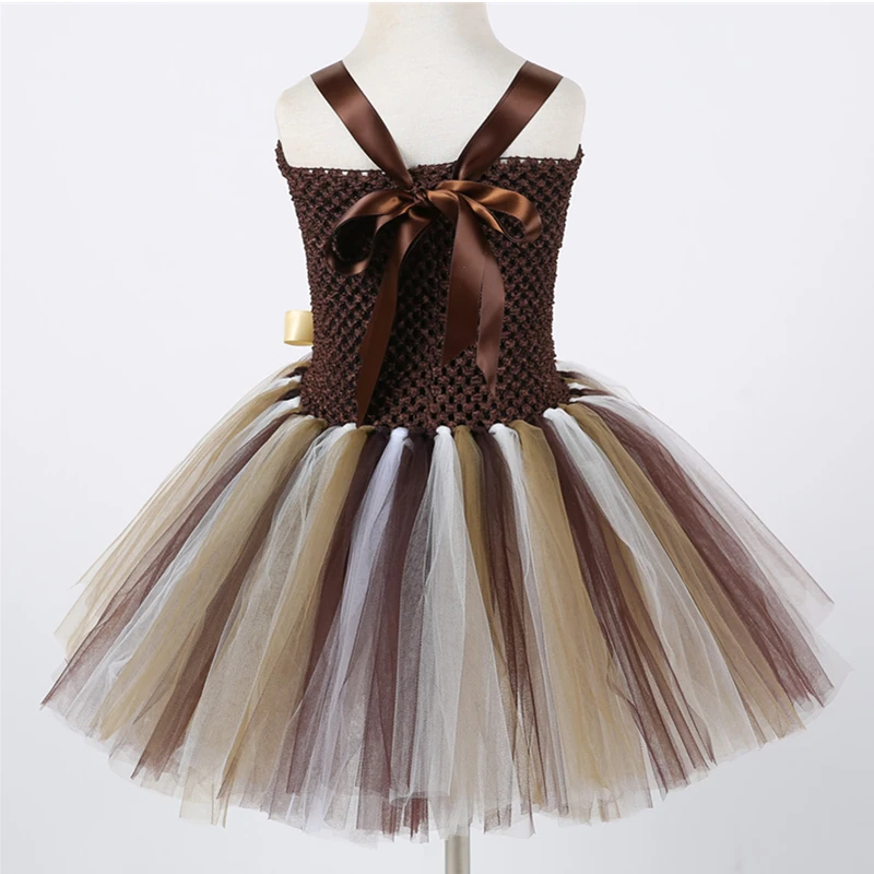 2019 Girls Lion Costume tutu Dresses with head band Summer Dress Child for Kids 2-11Y Birthday Party Children's Clothes | Детская