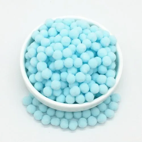 8mm 25Light blue Светильник, желтый, розовый, голубой помпон, меховые шарики, сделай сам, мягкие помпоны, помпоны для рукоделия, Свадебный декор, клей на ткани, аксессуары, 8 мм до 30 мм, 20 г - Цвет: 8mm 25Light blue