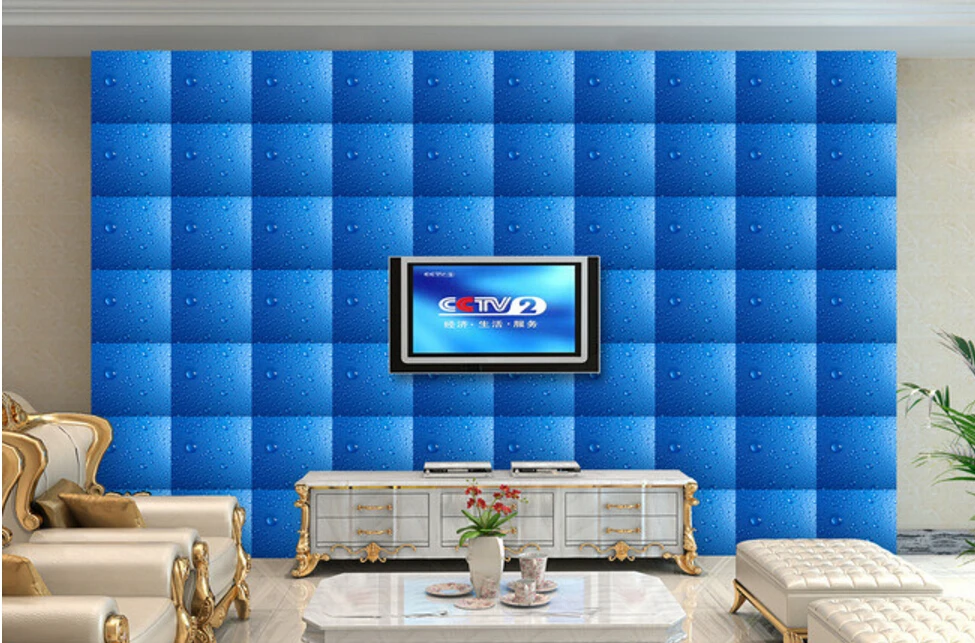 

Custom photo wallpaper,Watermark blue drops,3D stereoscopic wallpaper for living room restaurant bedroom waterproof wallpaper