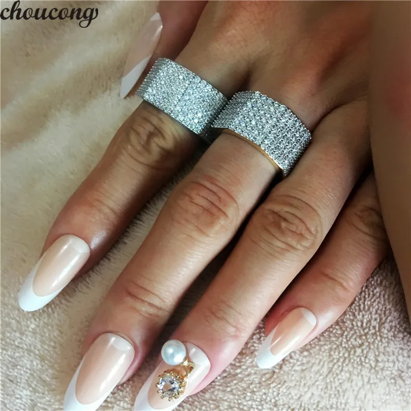 choucong Luxury Ring 925 sterling Silver micro pave AAAAA cz Engagement Wedding Band Rings For Women men Dubai Party Jewelry