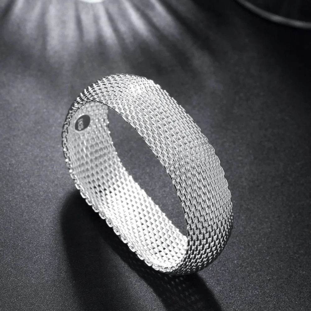 Free Shipping Open work Large closed net bracelet fashion round shape silver | Украшения и аксессуары