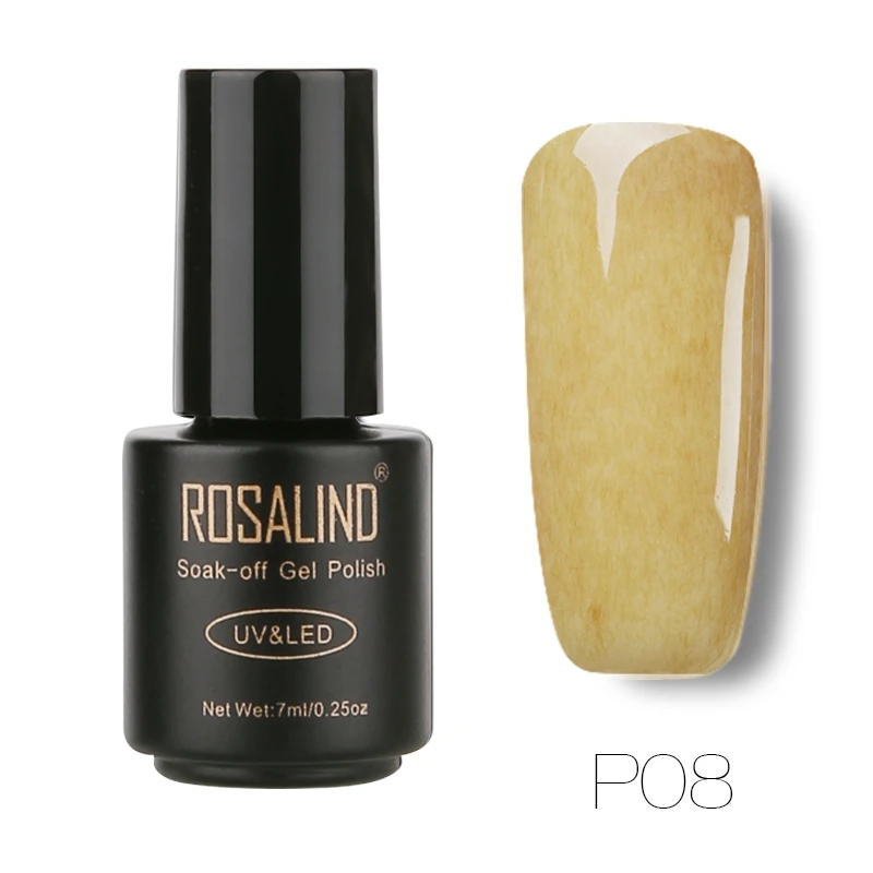 P08 ROSALIND 7 мл Лак для ногтей искусственный мех эффект P01-26 гель лак для ногтей Дизайн ногтей УФ светодиодный отмачиваемый гель белый лак набор для маникюра - Цвет: P08