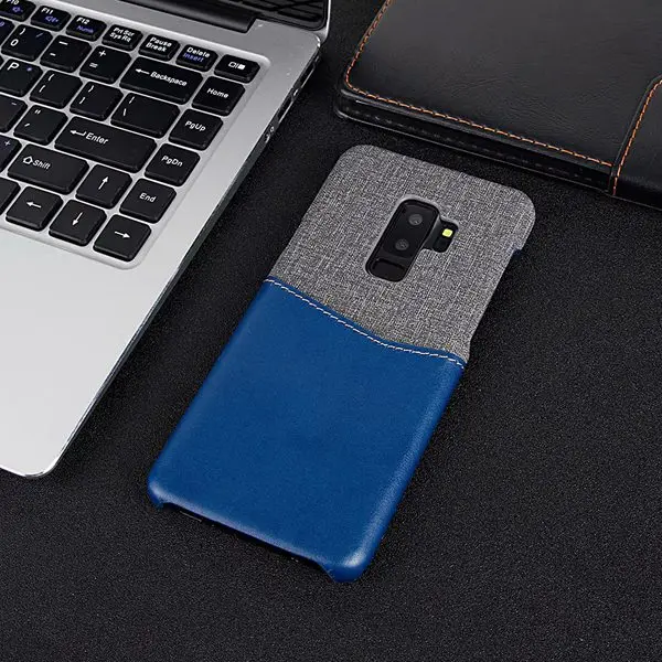 S10e карты вставка задняя крышка чехол для Samsung Galaxy S8 S9 S10 плюс сумка из ПУ и кожи Ткань задняя крышка для Samsung Note 8 Note 9 - Цвет: blue