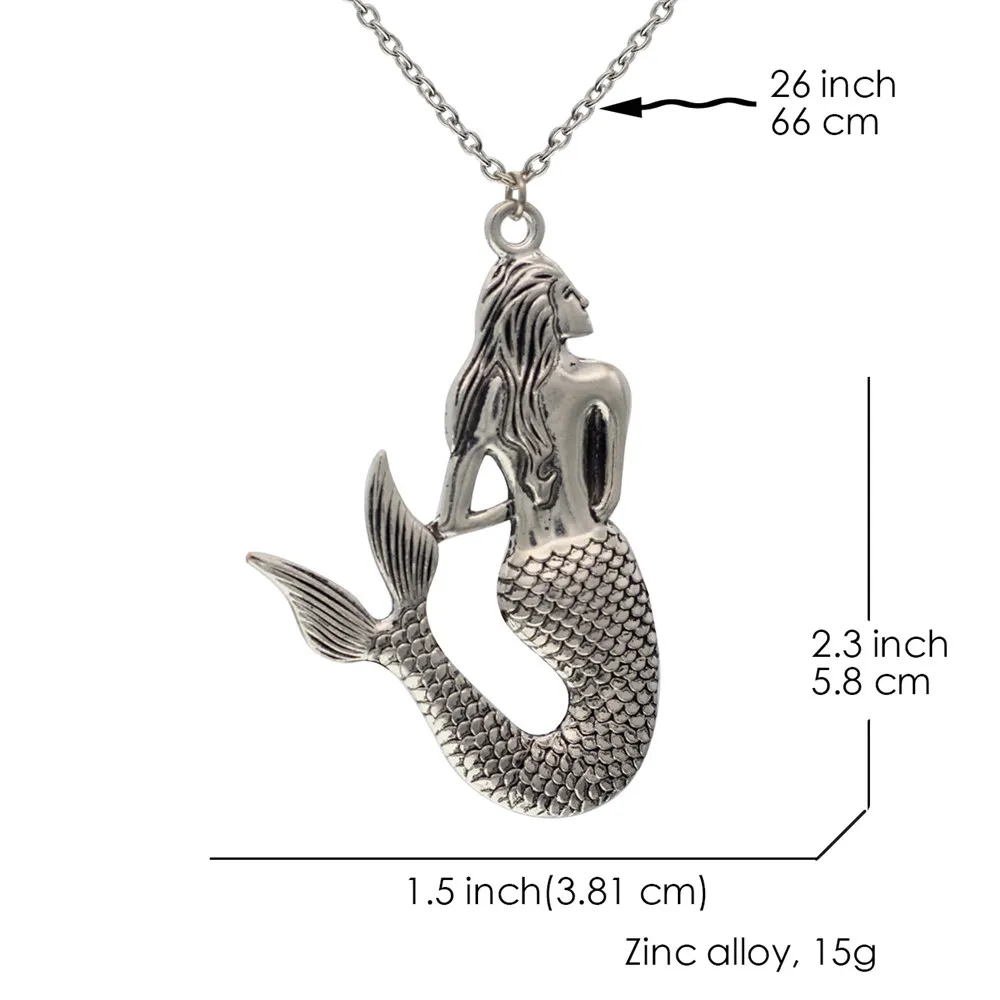 2018 Новый Для женщин Jewelry Винтаж серебро с оттенком бронзы 2 3 &quotх 1 5&quot подвеска в