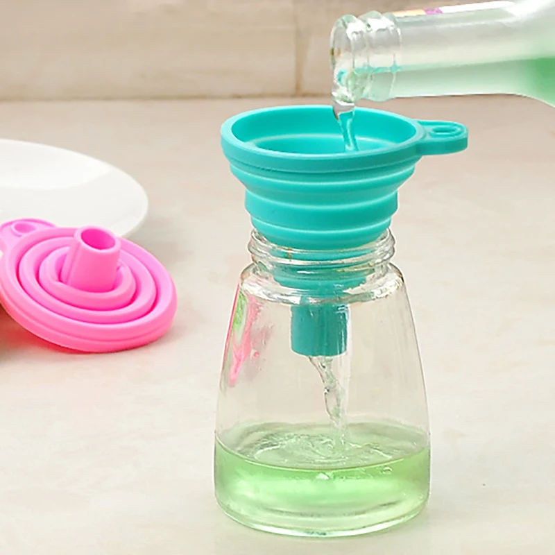 CARRYWON 1pc Mini Foldable Funnel Colorful Silicone Collapsible Style Folding Portable Funnels Be Hung Kitchen Tool | Дом и сад